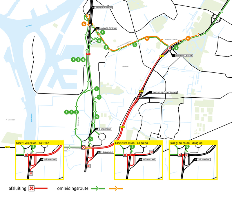 Omleidingen afsluiting N3 Pinksterweekend 2019